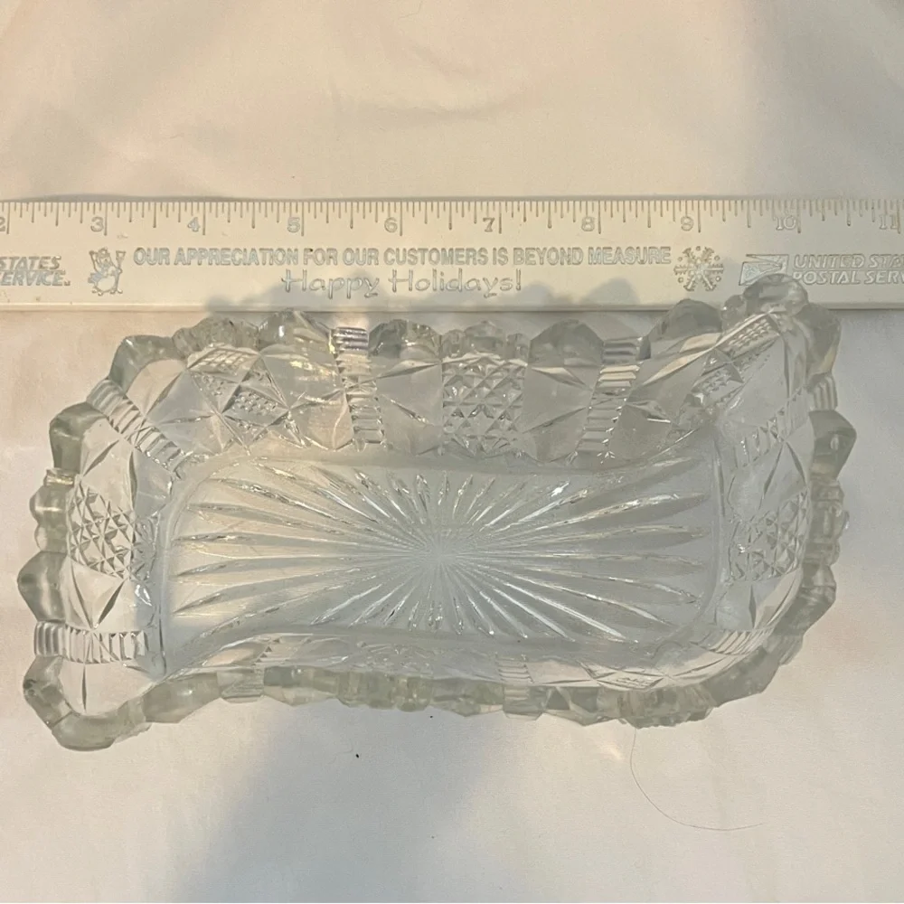 Vintage Cut Crystal Relish Dish